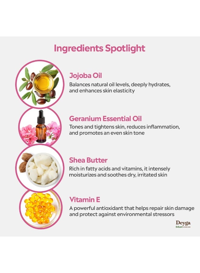 Deyga Rose & Geranium Body Butter | Deeply Hydrates & Rejuventaes Skin | Strecth Marks Control 40 Gram - Image 3